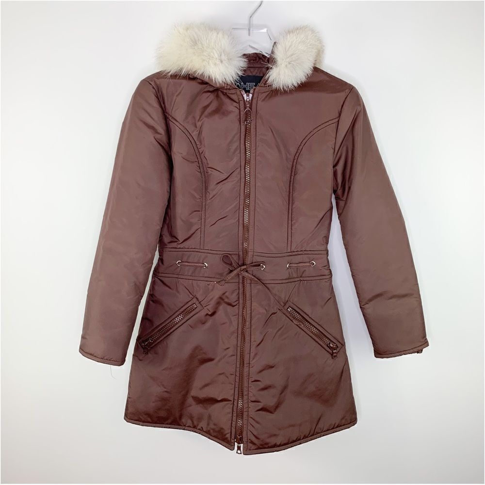 Head Vintage Brown Fox‎ Fur Trimmed Ski Jacket Sz 10